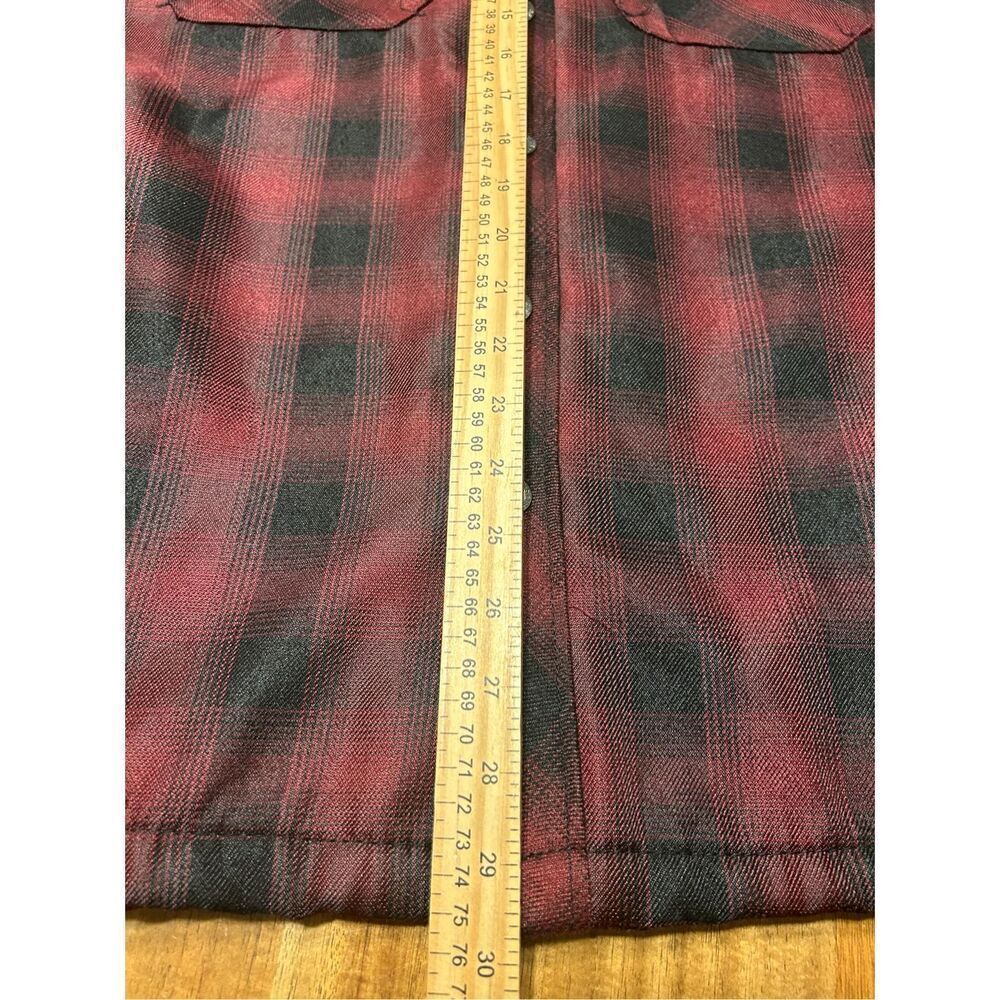 Dickies Red Black Twill Polar Fleece Lined Plaid Hooded Work Jacket Mens M 38/40 - Picture 7 of 7